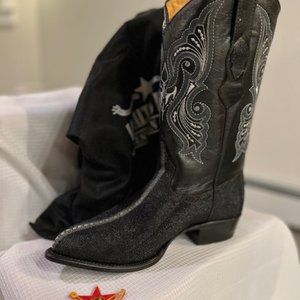 Los Altos Custom 30/105 Genuine Stingray & Genuine Black Leather Western Boots